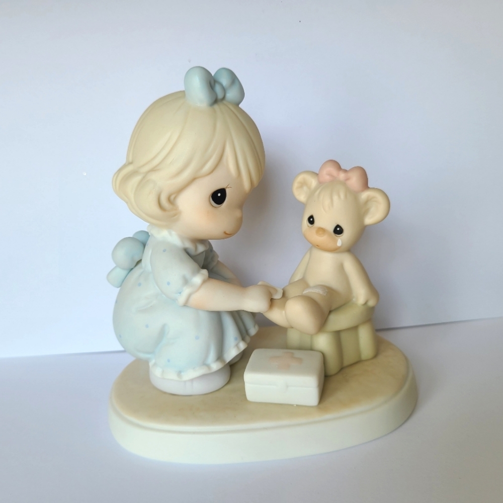 Vintage Precious Moments Members Girl Caring Collectible Porcelain Figurine